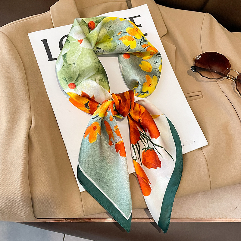 Silk Neck Scarf - 70x70cm jedwabny szalik kwadratowy dla kobiet