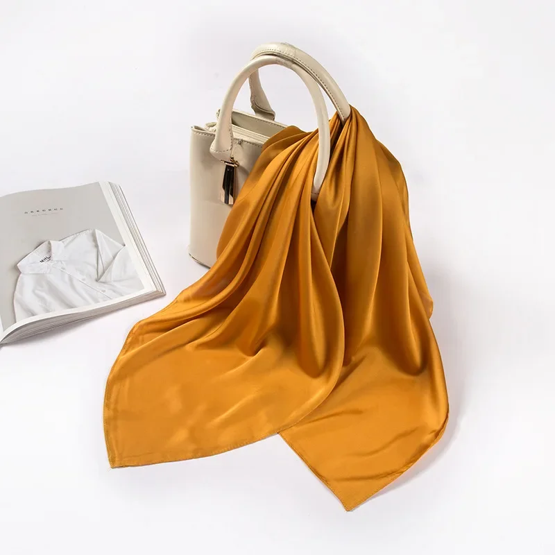 Satynowy szalik damski 70 cm,  – Silk Neck Scarf recenzja i cena