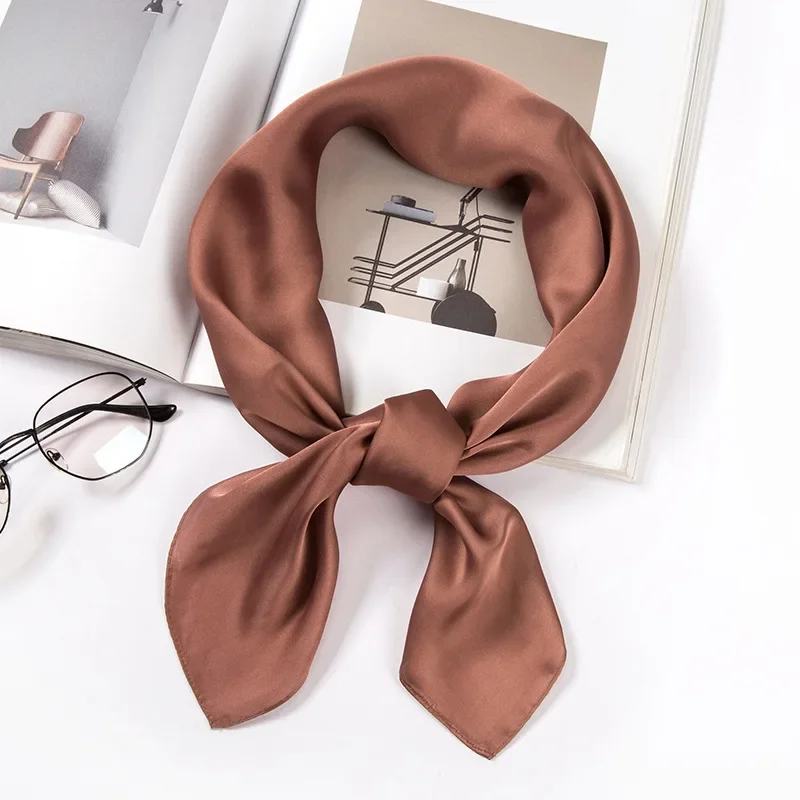 Satynowy szalik damski 70 cm,  – Silk Neck Scarf recenzja i cena